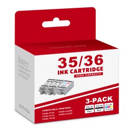 PGI-35 Black and CLI-36 Color Ink Cartridge Compatible Replacement for Canon PGI-35 CLI-36 Ink Cartridge Combo Pack Work with PIXMA iP100 iP110 TR150 PIXMA mini260 mini320 Printer (2Black+1Tri-Color)