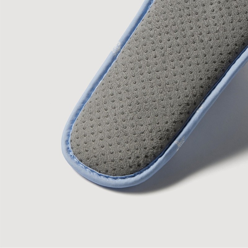 JAJU [JAJU] Quilting Washable Floral Slippers_250-265_Blue