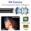 TAOPE Endoscope,7.9mm IP67 Waterproof Flexible Borescope,Inspection Camera,Endoscope Camera with Light,Snake