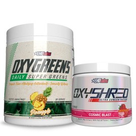 Reset & Refresh Pack - OxyShred (33 Serve) + OxyGreens (30 Serve) by EHPlabs | Light & Refreshing Wellness Combo | Ideal for Starting or Restarting Your Routine