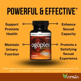 Ogoplex® | Men's Prostate Support Health Supplement with Graminex® Swedish Flower Pollen, Saw Palmetto, Phytosterols & Lycopene - 1 A Day - 30 Tablets (3 Pack)
