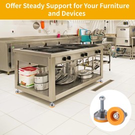 4 PCS Heavy Duty Leveling Feet, D60xM12x80,2.36" Dia. Base,1300 Lb Capacity,Leg Leveler with Base, Adjustable Leveling Feet with M12 Thread, Great Load Capacity for Workbench Machine Cabinet