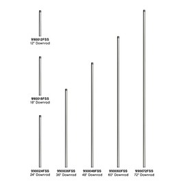 Hinkley 990018FSS18 Ceiling Fan Down Rod - Adjusts The Height of Your Ceiling Fan to Fit Your Space, Improve Air Circulation - Satin Steel