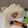 'Glamorous Highland Cow' Canvas Wash Bag/Makeup Case (CS00042212)