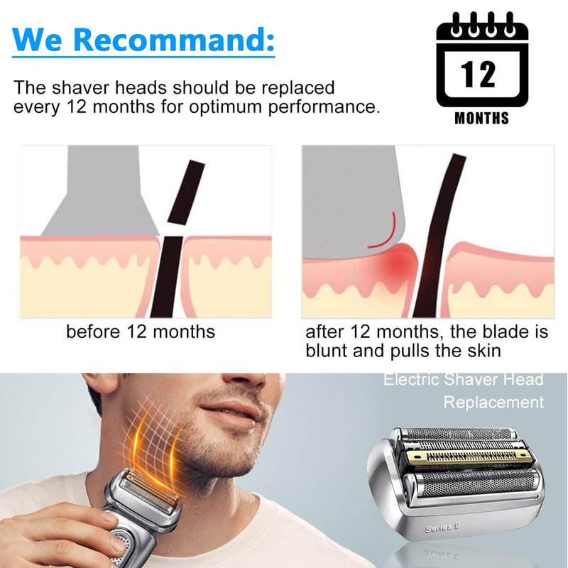 92S Electric Shaver Head Replacement,Compatible with Series 9 Replacement Heads,for