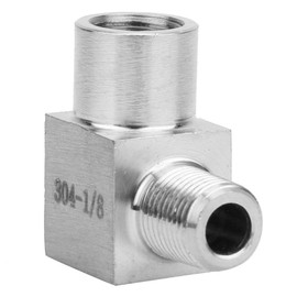 Elbow Connector Pipe Fitting Adapter, BSPP Female To Male Thread (optional size), Stainless Steel 90 Degree Elbow Adapter Quick Connector for Air Oil(1/8"), Pneumatic Auxiliary Components