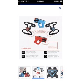 Sharper Image Two-Player Toy Laser Tag Gun Blaster & Vest Armor Set for Kids