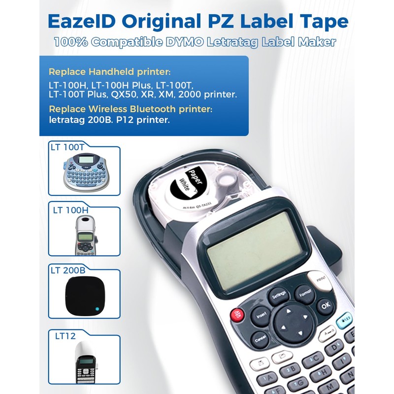 P12 Label Tape Refills Replacement for DYMO Letratag Refills for