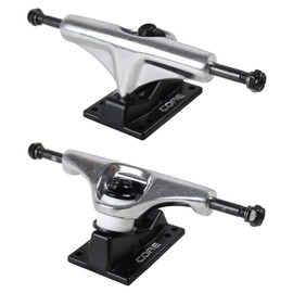 Core Skateboard Trucks 4.75 (7.375") Silver/Black Base, Premium Bushings