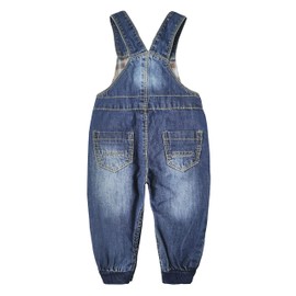 KIDSCOOL SPACE Baby Denim Jumpsuit, Toddler Soft Cute Denim Jumper, Blue-2185