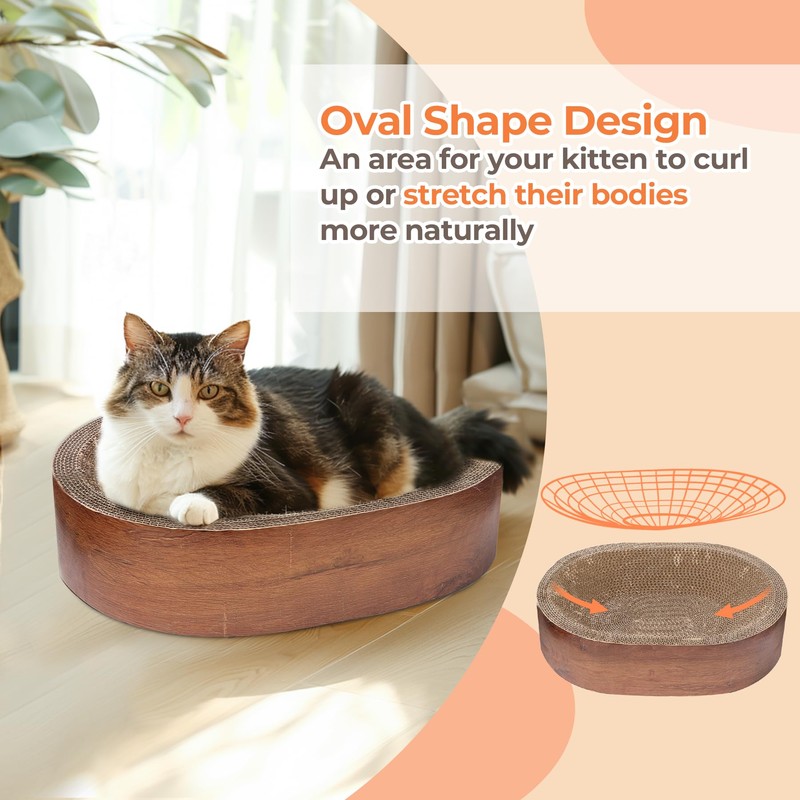 ComSaf Cat Scratcher Bed, Corrugated Cardboard Cat Scratch Bed Lounge