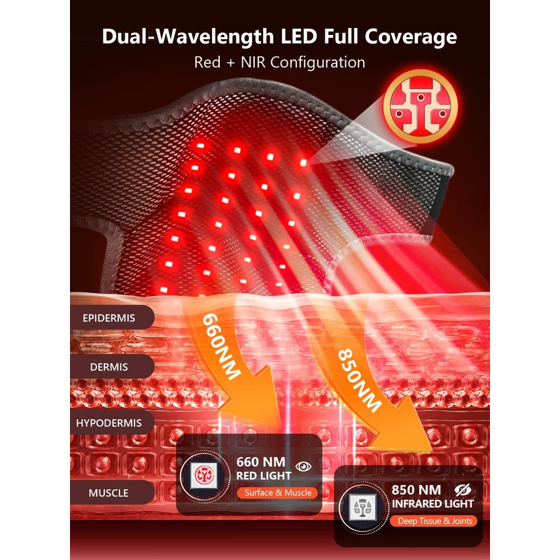 3-in-1 Red Light Therapy Knee Massager with Heat & Vibration
