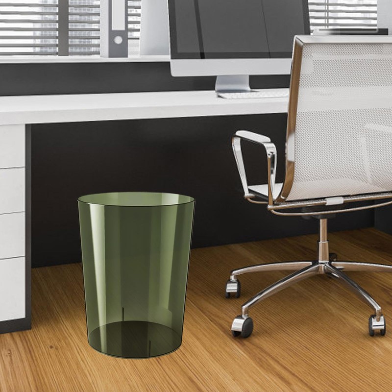 Baoblaze Garbage Container, Waste Paper Bin, Minimalist Round Dustbin, Clear