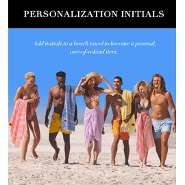 Monogram Turkish Beach Towels Sandproof Quick Dry Over Size 40 x 72 Toallas de Playa Beach Blanket Mat Cruise Essentials Summer Vacation Accessories Travel Must Haves Gear Items