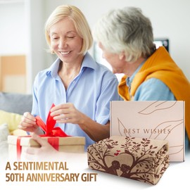 50th Anniversary Wedding Gifts for Women Men - Tree Blanket, 50th Anniversary Couple Gifts for Husband Wife Dad Mom Grandpa Grandma Grandparents, 50 Years Golden Wedding Mr & Mrs Decorations, 50×60