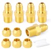 TAILONZ 2 PCS Brass Fittings, Flare Nut and Semi-Assembly, 1/4PT