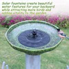 Solar Fountain Ceramic Bird Bath,Bird Bath for Ourside,Outdoor Fountain Bird