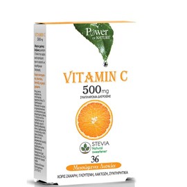 Power Of Nature Vitamin C with Stevia 500mg, 36 Chewable Tabs