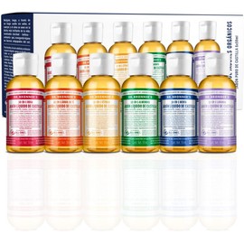 Dr. Bronner's Rainbow Set, Jabn de castilla multiuso orgnico y vegano, tamao viajero, 18 usos en 1 Aromas Variados (6 Pack)
