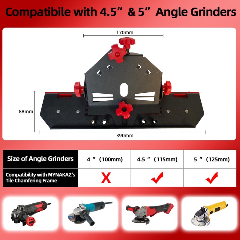 45 Degree Tile Chamfering Tool, Angle Grinder Tool for Tile