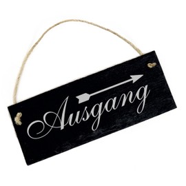 Exit Sign with Arrow Left or Right - Slate Engraved Direction Arrow Door Sign 22 x 8 cm (Arrow Right)