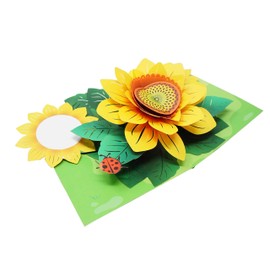 WOWPAPERART Sun Flower - 3D Pop Up Color Greeting Card for All Occasions Birthday, Love, Congrats, Good Luck, Anniversary, Get Well, Good Bye, Retirement, Thank You, Travel - Premium, Handcrafted