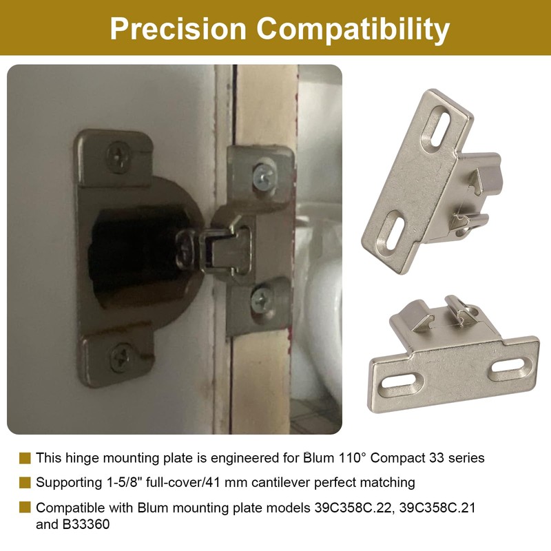 Hinge Mounting Plate Replacement for Blum 1 5/8" Overlay 110