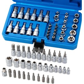 Versatile 34-piece socket set, ratchet wrench set, Torx nut set, small ratchet box with Torx, ratchet, multi-tooth and Allen nuts as well as sockets