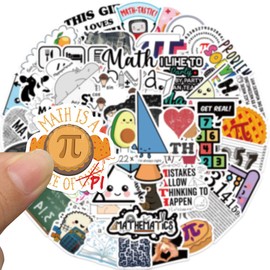 50 Pcs Math Stickers for Kids Teens Adults Boys Girls Gift,Stickers Pack for Laptop,Skateboard,Luggage,Car,Bike, Cup,Computer,Water Bottle Decor,Mathematics Vinyl Waterproof Sticker Decals