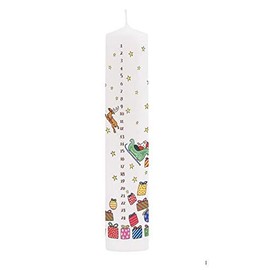 Alison Gardiner Famous Illustrator Unique Advent Festive Pillar Candles - Designed in England - Santa's Sleigh