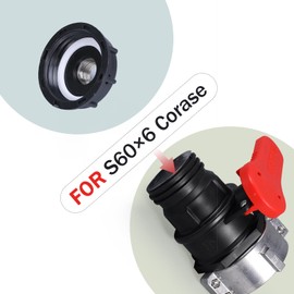 UMETASS IBC Tank Tote Adapter,IBC Tote Tank Drain Adapter Fitting S60x6 Coarse Thread to Water Tote Hose Connector (12mm Hose Connector,304 ‎Stainless Steel)