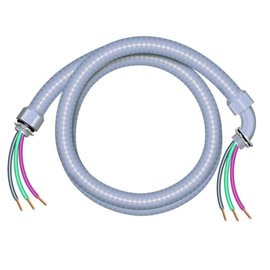 Liquidtight Flexible PVC Conduit Cable Whip, 1/2 in. x 6 ft, 10/3 Copper Wires, 30 AMP Rated, for AC Units/Equiptment (1)