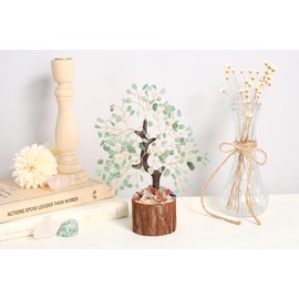 QINJIEJIE Green Aventurine Crystal Tree Chakra Tree of Life Healing Crystals Home Decoration Positive Bedroom Decor House Warming Gifts New Home Gifts for Women Mum Sister Birthday