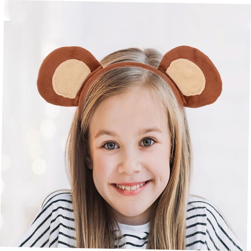 Lurrose Monkey Ears Headband Tail Cosplay Animal Accessories Soft Comfortable