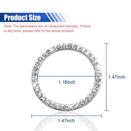 Bling Car Engine Start Stop Decoration Ring, Crystal Rhinestone Key Ignition Starter & Knob Ring, Car Push to Start Button Emblem Sticker, Car Interior Decoration Accessories for Women (4PCS)