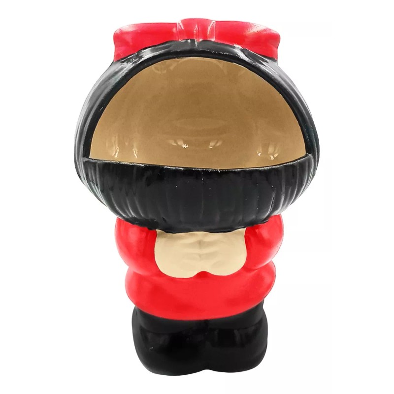 Muna Maceta Cerámica Mafalda Pintada A Mano Esmaltada Decorativa