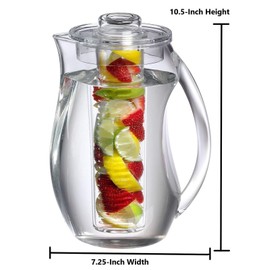 Prodyne 93 oz Fruit Infusion Pitcher BPA Free Clear Acrylic Beverage Dispenser