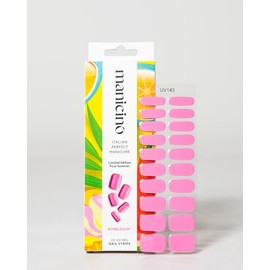 Manicino UV Nail Strips - Long-Lasting Easy Peel-and-Stick Semi-Cured Gel Wraps for DIY Manicure, Perfect for Salon-At-Home & Travel (Bubblegum, Standard)