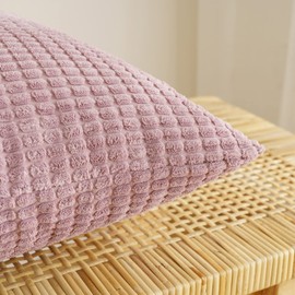 EMEMA Decorative Sofa Corduroy Cushion Cover, Granules, Soft Couch Cushion Cover, for Living Room, Set of 2, 40 x 40 cm, Pink Purple