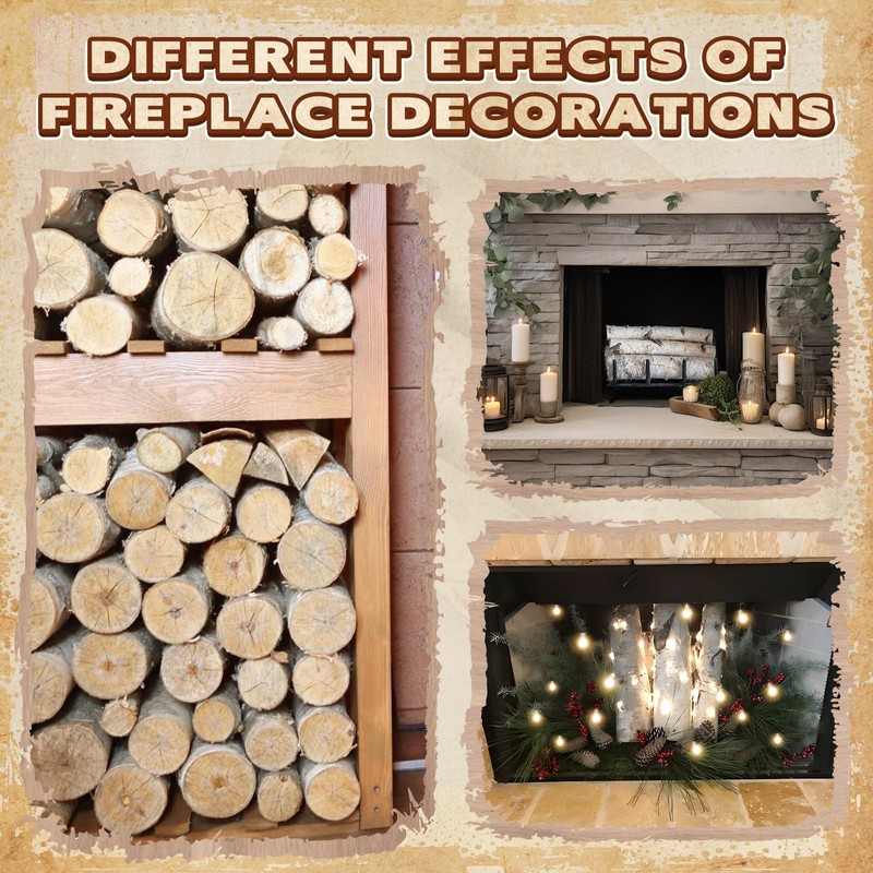 Birch Logs Set 6 Pcs Fire Wood Gas Fireplace Logs