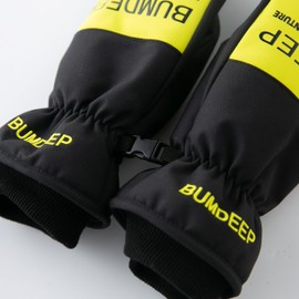 BUMDEEP Winter Gloves, Ski Gloves for Men and Women, Warm Mittens, Snowboard Gloves, Waterproof, Windproof, Warm and Breathable Gloves Winter, Black Yellow