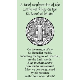 St. Benedict Medal Holy Card (10-pack) with Two Free Prayer Cards Included