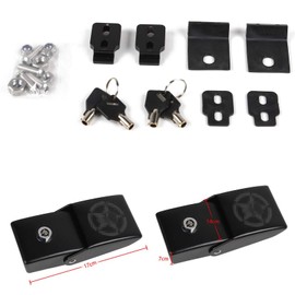 MACHSWON Car Hood Latches Locking Catch Kit Aluminum Alloy Locks fit for Jeep Wrangler 2007-2018 JK JKU, 2018-2023 JL JLU & 2020-2023 Gladiator JT, Skull Style