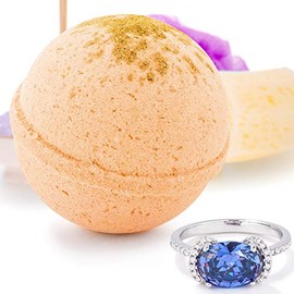 Bauble Bomb's Spiced Apple Jewelry Surprise Deluxe X Large 9 oz Bath Bomb Fizzies Made in USA, Cruelty Free! Ring Size 09