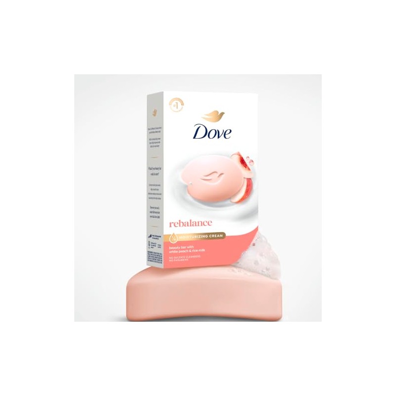 Dove Barra de Belleza Suavizante Melocotón Blanco Leche de Arroz