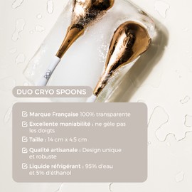 ROLL ON JADE - Duo Cryo Spoon, Facial Tool Cryotherapy, Decongestion, Firming, Reduces Dark Circles and Puffiness