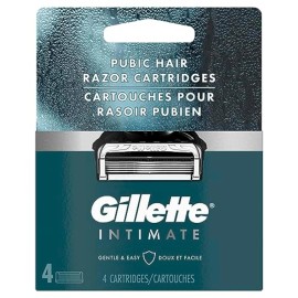 Procter & Gamble Gillette Intimate Pubic Hair Razor Cartridges, 4 Razor Blade Refills, Gentle and