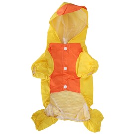 Dog Cute Raincoat Hooded Cloak Rain Jacket Cover Waterproof Polyester Pet Wearing ClothingYellow L