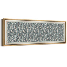 MUDECOR Large Framed Canvas Print Wall Art Vintage Botanical Garden Floral and Fruit Pattern Antique Retro Fine Art Illustrations Decorative Colorful Multicolor for Bedroom - 60"x20"