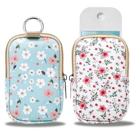2 Pack Hand Sanitizer Spray Case，Hand Sanitizer Holder，Mini Zippered Pouch,Fashion Accessory with Snap Hook for Glow Mist and Power Mist 1FL OZ